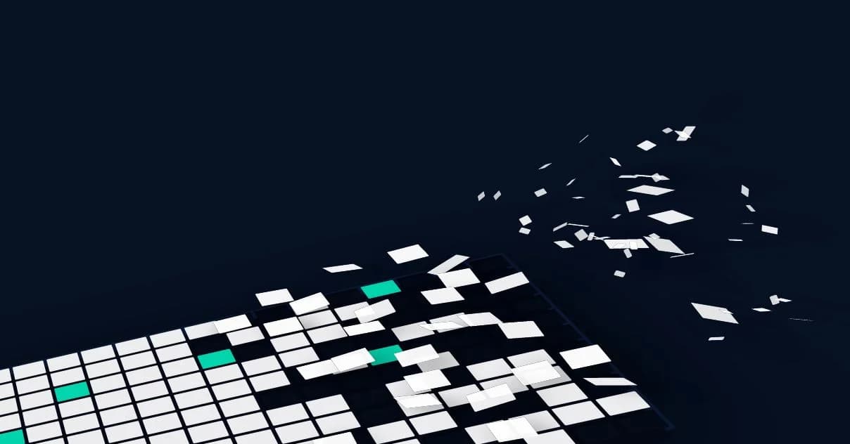 Grid of pricing data tiles breaking apart as older records lose reliability